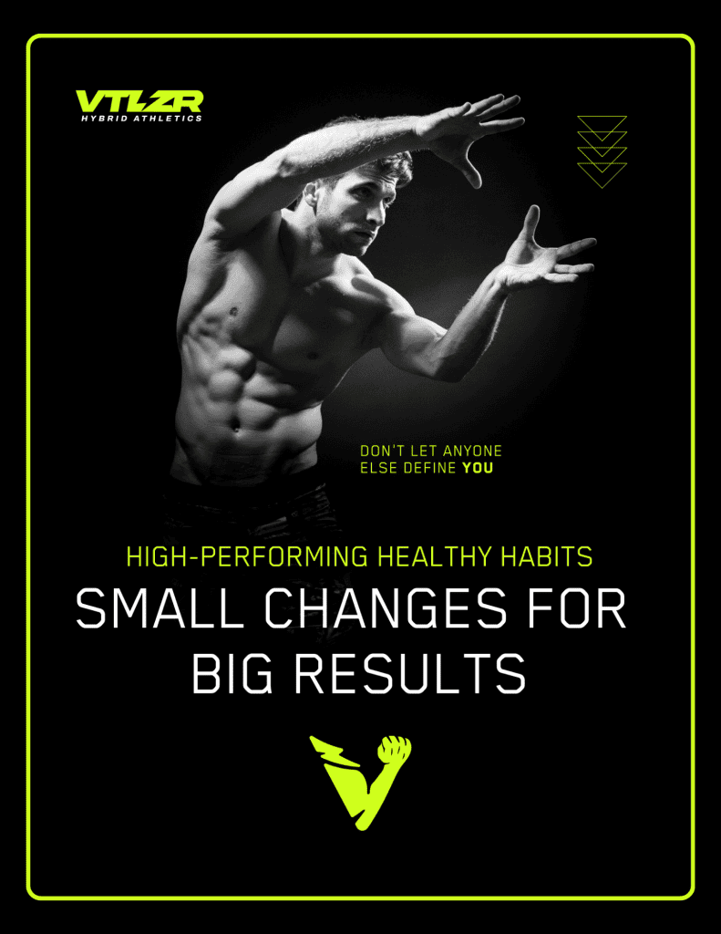 Cover of the VTLZR High-Performing Healthy Habits guide: small changes for big results