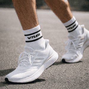 white vtlzr running socks