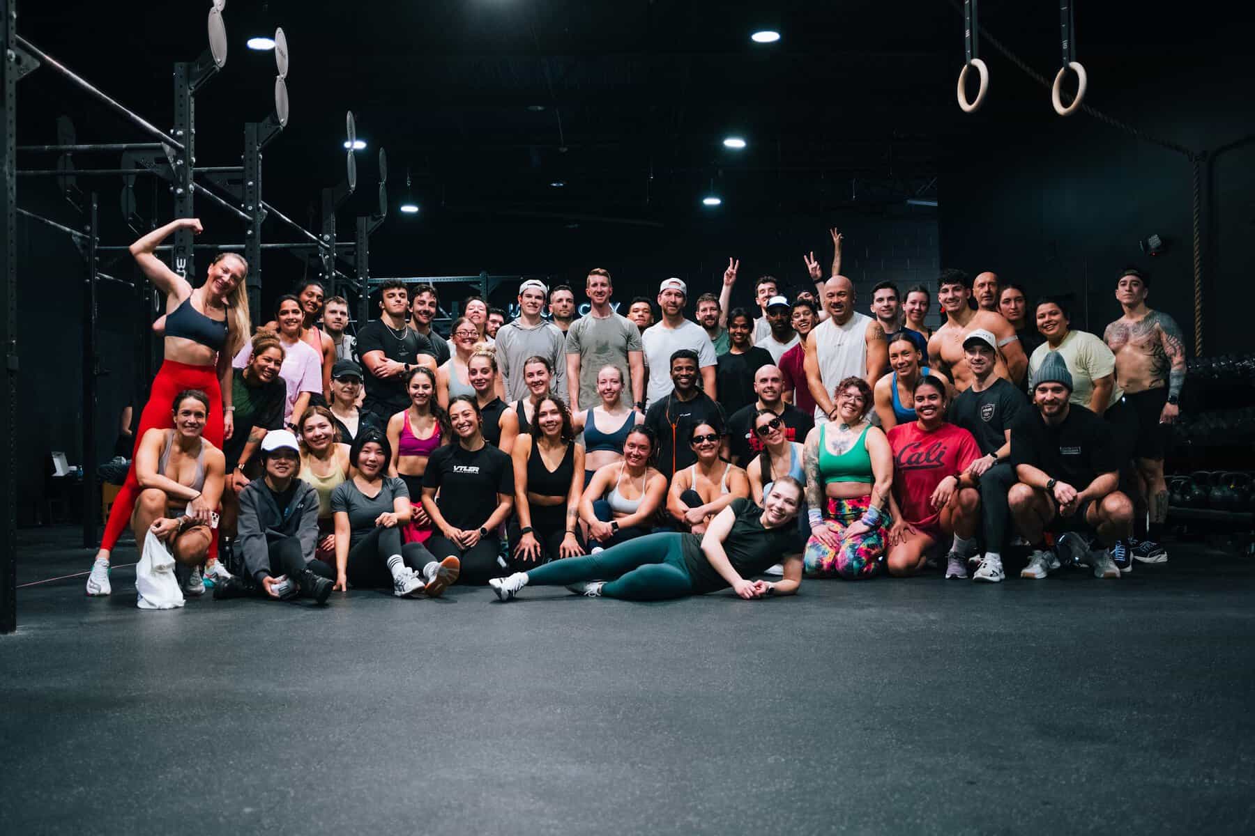 VTLZR hybrid athlete community training together at a HYROX-style group event